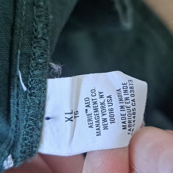 Aerie Linen Corset Linen Blend Beachy Straps Buttons Sycamore Green Mini Dress - Picture 8 of 12